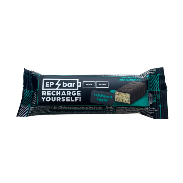Energy bar with coconut and peanut cream, 52g.